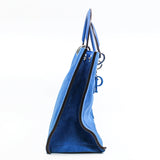 thumbnail Medium Diorissimo In Blue Suede Leather Handbag Blue/PHW With Strap - L'UXE LINK