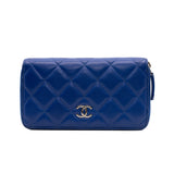 thumbnail zipped wallet in blue lambskin phw seri27