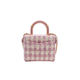 thumbnail Runway Top Handle In Pink Tweed Vanity Handbag GHW - L'UXE LINK