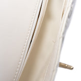 thumbnail 25.5cm Long Flap Bag With Enamel Buckle In White Calfskin LGHW Seri28XXXXX - L'UXE LINK