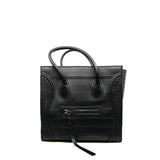 thumbnail Medium Phantom Luggage In Black Croc Embossed Leather Tote Bag GHW - L'UXE LINK