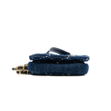thumbnail Denim Blue Quilted Vertical Double Bags GHW Seri 29 - L'UXE LINK