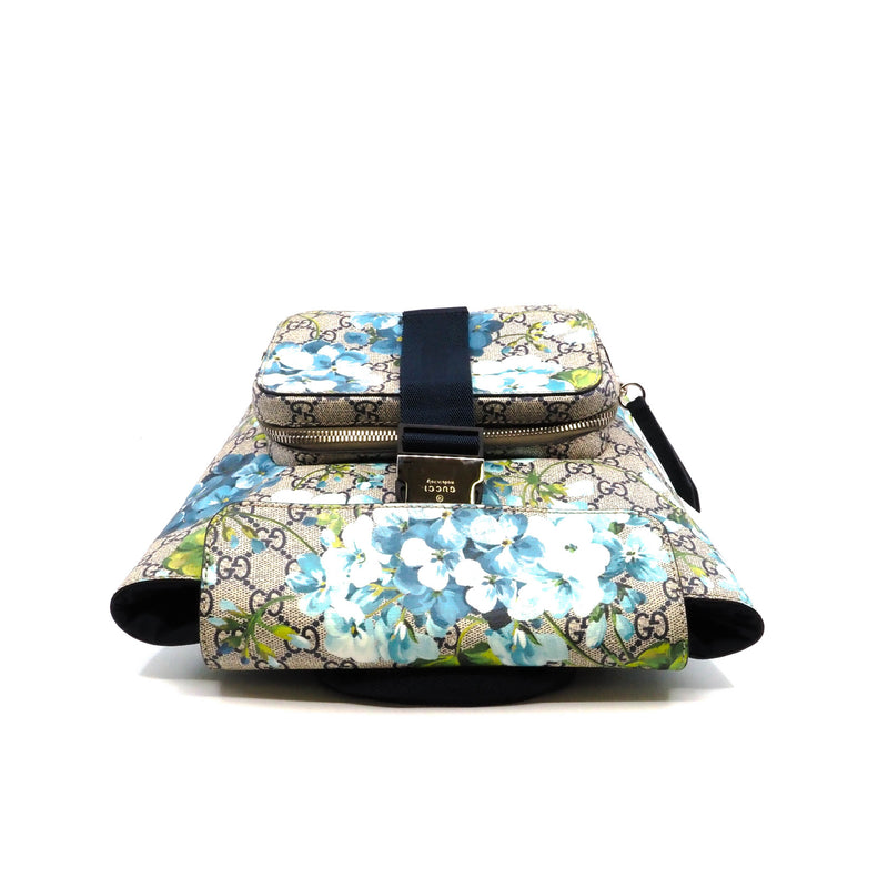 Gg Blooms Supreme Small Backpack in Blue