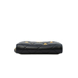 thumbnail Black Lambskin Lucky Charms Zip Coin Purse - L'UXE LINK