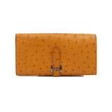 thumbnail bearn long wallet in ostrich gold A stamp - L'UXE LINK