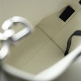 thumbnail small toujours vertical tote in leather white/black phw