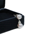 thumbnail Tiffany Aria Drop Earrings pearl three diamonds rrp5900 - L'UXE LINK