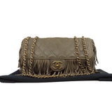 thumbnail Paris-Dallas Lambskin In Brown Fringe Timeless Flap Bag GHW Seri 19 - L'UXE LINK