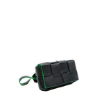 thumbnail Mini Intreccio Leather In Black And Green Cassette Belt Bag PHW - L'UXE LINK