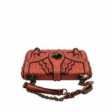 thumbnail French Calfskin Intrecciato Wingtip City Knot Bag Hibiscus Black - L'UXE LINK