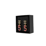 thumbnail cc crystal logo NO.5 pendent earring in ghw