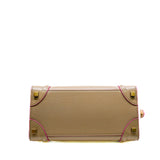 thumbnail Micro Luggage Drummed Calfskin Dark Beige/Pink Handbag GHW - L'UXE LINK