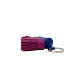thumbnail Carmen Uno-Dos In Pink And Blue Lambskin Key Ring - L'UXE LINK