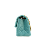 thumbnail Blue Quilted Velvet Mini 2.55 Reissue 224 Flap Bag GHW Seri 29 - L'UXE LINK