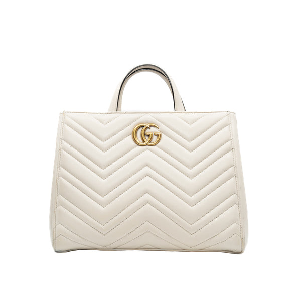 marmont tote in white ghw