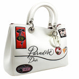 thumbnail diorissimo tote medium white black letter flower phw - L'UXE LINK