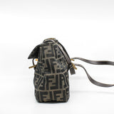 thumbnail Mamma Baguette Shoulder Bag Fabric Brown GHW - L'UXE LINK