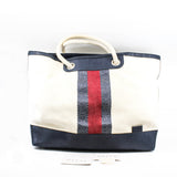 thumbnail large tote in fabirc white/red/blue - L'UXE LINK