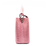 thumbnail capucines pm crocodile pink - L'UXE LINK