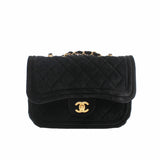 thumbnail small flap bag in velvet black ghw seriL13U93E1 - L'UXE LINK