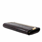 thumbnail Rossmore Mm Purple Python Skin Leather Clutch ghw - L'UXE LINK