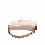 thumbnail SADDLE BAG MINI CROCODILE pink WITH BLACK CRYSTAL hardware - L'UXE LINK