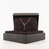 thumbnail finesse Q 18k rg full diamond necklace - L'UXE LINK
