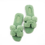 thumbnail oran sandal in woolskin mint green #36.5 - L'UXE LINK