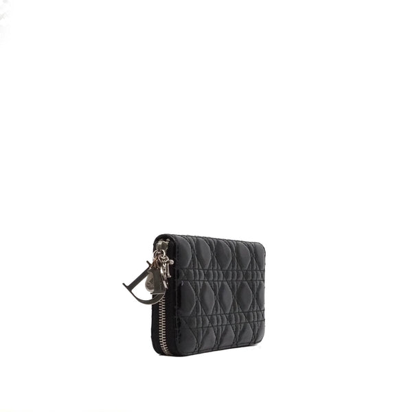 lady long zip wallet in patent black phw #2010