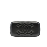 thumbnail vanity case with handle in lamskin black ghw # ECU - L'UXE LINK