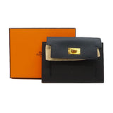 thumbnail P monnaie kelly Pocket In Epsom Black/blue indigo /blue Frida Y stamp - L'UXE LINK