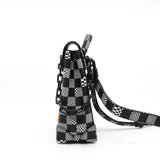 thumbnail side bag black white grid - L'UXE LINK