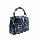 thumbnail capucine mini alligator in navy white phw - L'UXE LINK