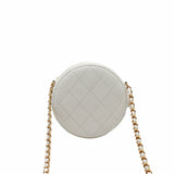 thumbnail mini around purse vanity chain bag wit pearl in lambskin white ghw seri 28 - L'UXE LINK