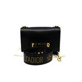 thumbnail medium j'a dior chain bag in leather black ghw - L'UXE LINK