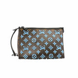thumbnail Monogram Tuffetage Triangle Messenger Turquoise rrp3950 - L'UXE LINK