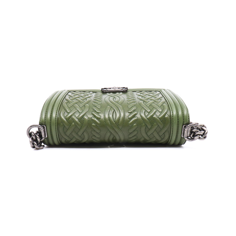 leboy mm in knots  leather green ruthenium seri 18
