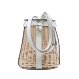 thumbnail picnic bucket bag in Bamboo weaving/leather nata B stamp - L'UXE LINK