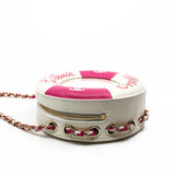 thumbnail life ring bag white mix pink cc logo lambskin mix transparency pvc light ghw seri 26 - L'UXE LINK