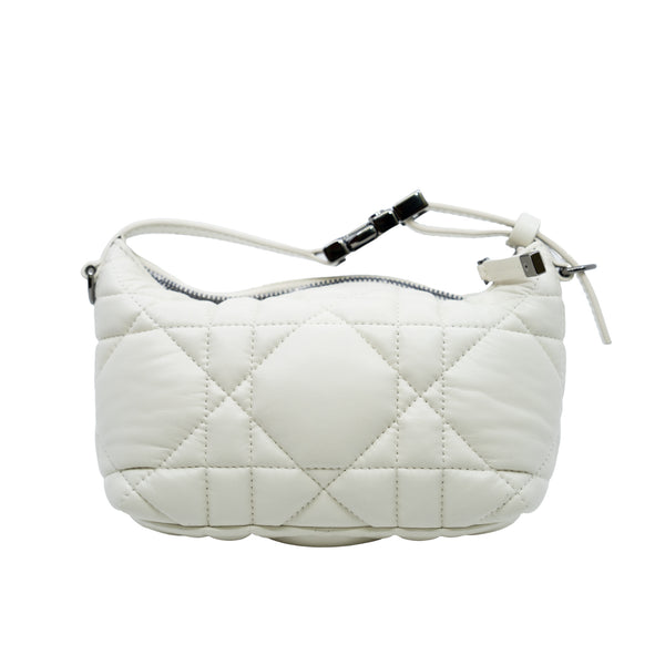 diortravel pouch in leather white black hw