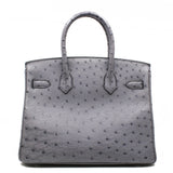 thumbnail birkin 30 grey ostrich PHW x stamp - L'UXE LINK