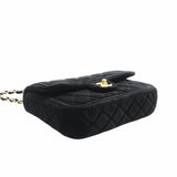 thumbnail small flap bag in velvet black ghw seriL13U93E1 - L'UXE LINK