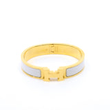 thumbnail clic h bangle white pm size ghw - L'UXE LINK