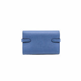 thumbnail kelly short wallet epsom leather r2 blue agate phw - L'UXE LINK