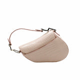 thumbnail SADDLE BAG MINI CROCODILE pink WITH BLACK CRYSTAL hardware - L'UXE LINK