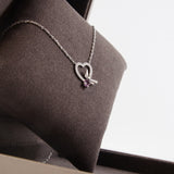 thumbnail 18k wg diamond with purple bee necklace - L'UXE LINK
