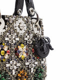 thumbnail lady mini crystal with white pearl in black crocodile handle - L'UXE LINK