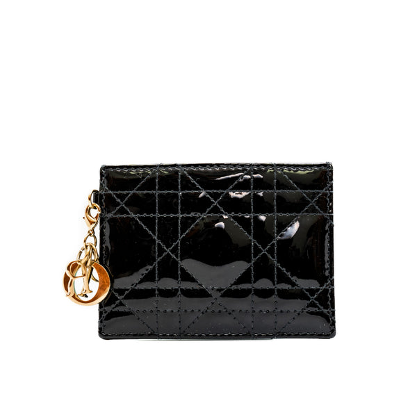 lady card holder in patent black phw