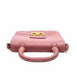 thumbnail Push Lock Flap Top Handle Bag Madras Leather Pink GHW - L'UXE LINK