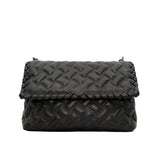 thumbnail flap chain cross body bag in grey with studs - L'UXE LINK